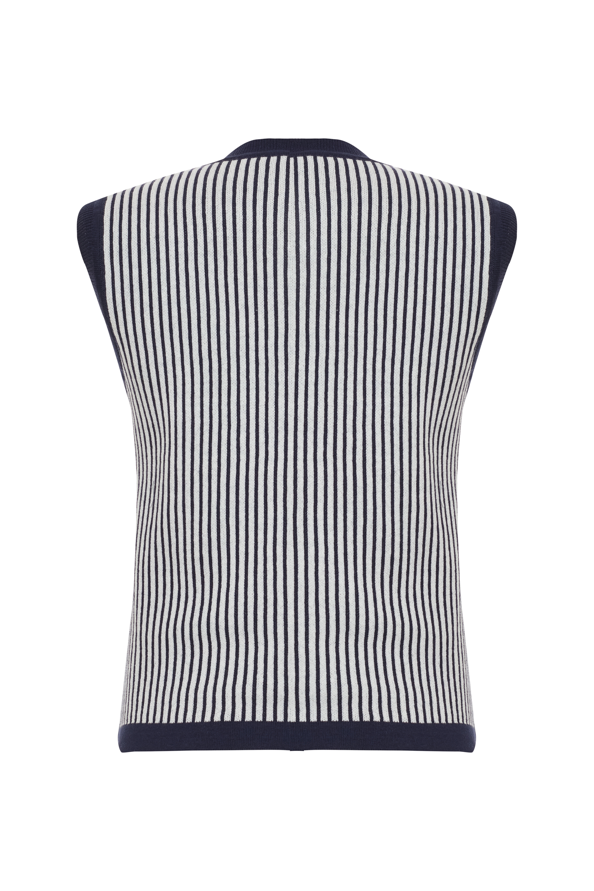 ÇİZGİLİ KOLSUZ TRİKO HIRKA