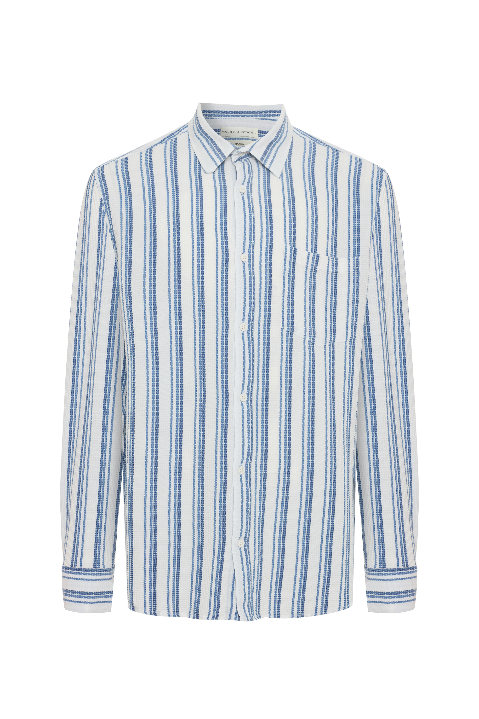 LİYOSEL KARIŞIMLI ÇİZGİLİ REGULAR FIT GÖMLEK