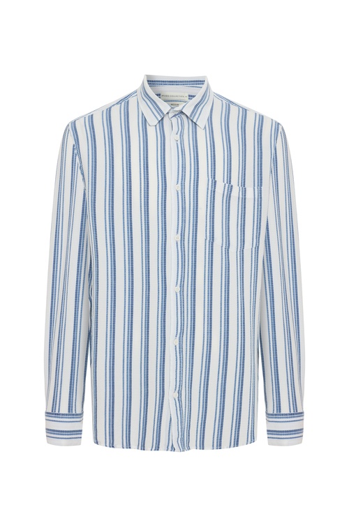  LİYOSEL KARIŞIMLI ÇİZGİLİ REGULAR FIT GÖMLEK