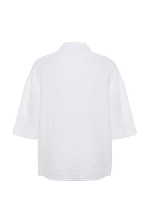  3/4 KOL KETEN GÖMLEK