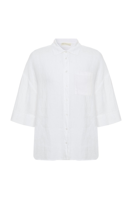  3/4 KOL KETEN GÖMLEK