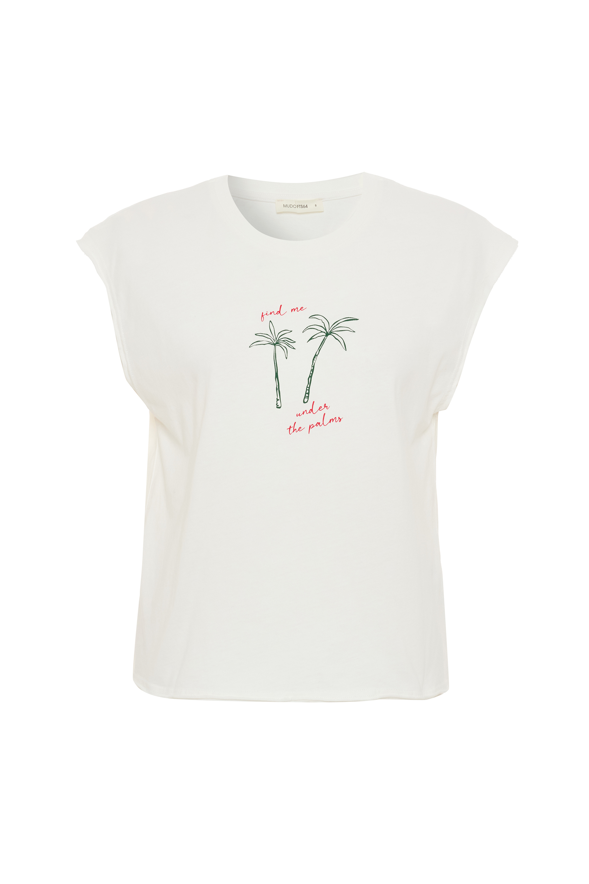 BASKILI BİSİKLET YAKA KOLSUZ T-SHIRT