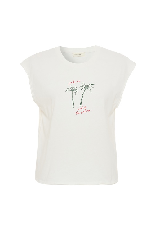  BASKILI BİSİKLET YAKA KOLSUZ T-SHIRT