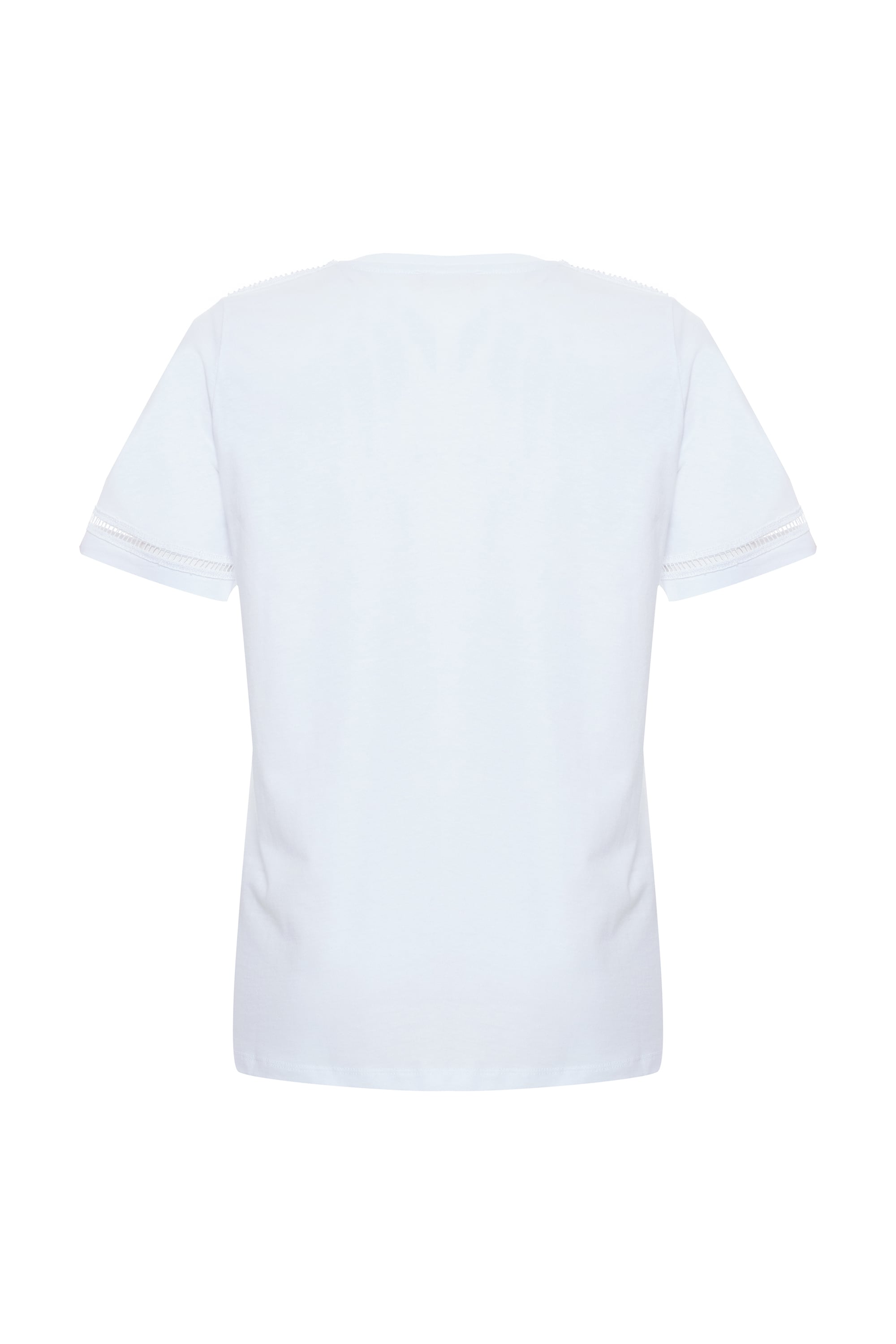 DANTEL DETAYLI BİSİKLET YAKA T-SHIRT