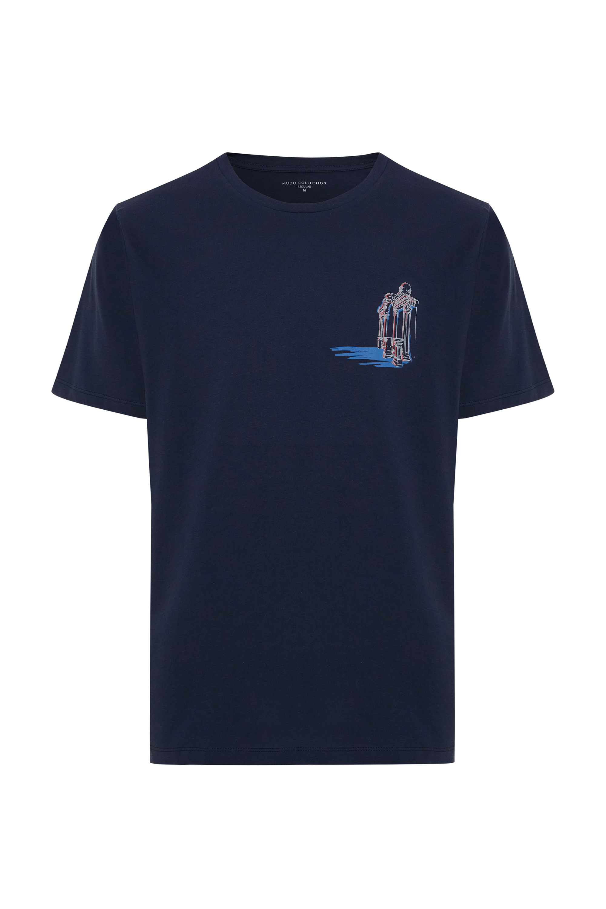 BASKILI BİSİKLET YAKA T-SHIRT