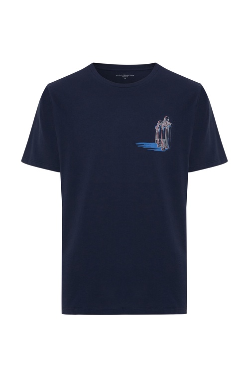  BASKILI BİSİKLET YAKA T-SHIRT