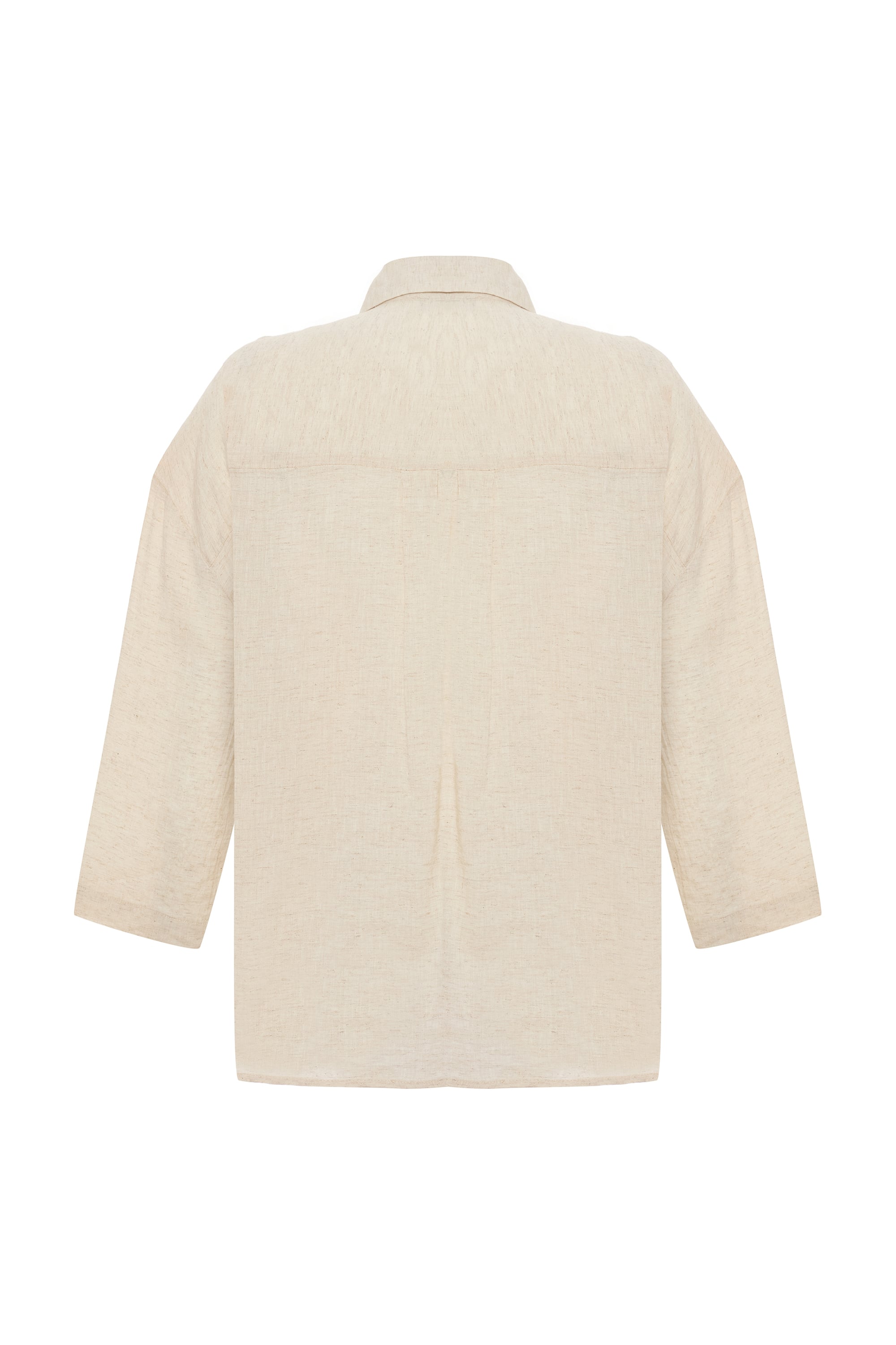 UZUN KOLLU KETEN GÖMLEK