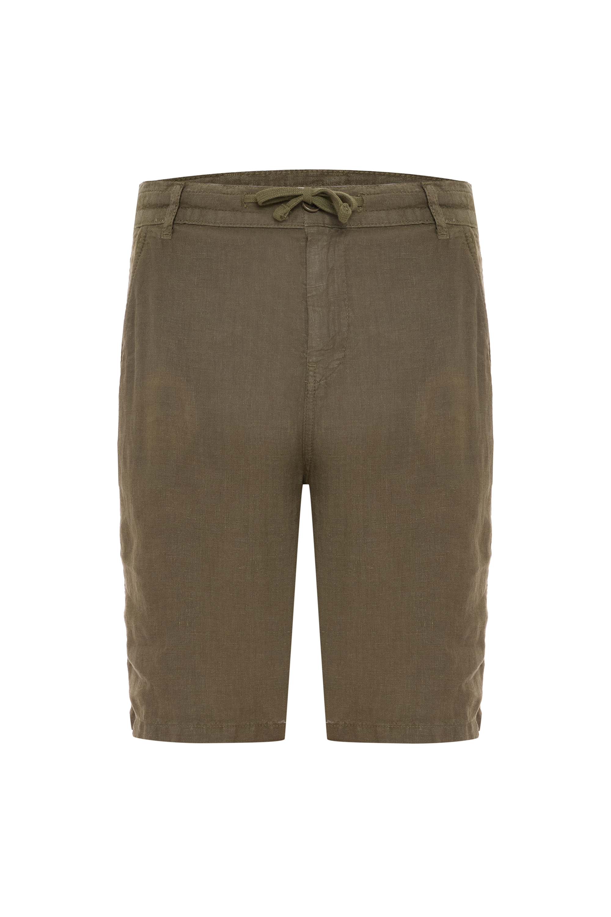 STRAIGHT FIT BAĞLAMALI KETEN ŞORT