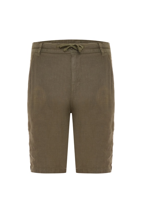  STRAIGHT FIT BAĞLAMALI KETEN ŞORT