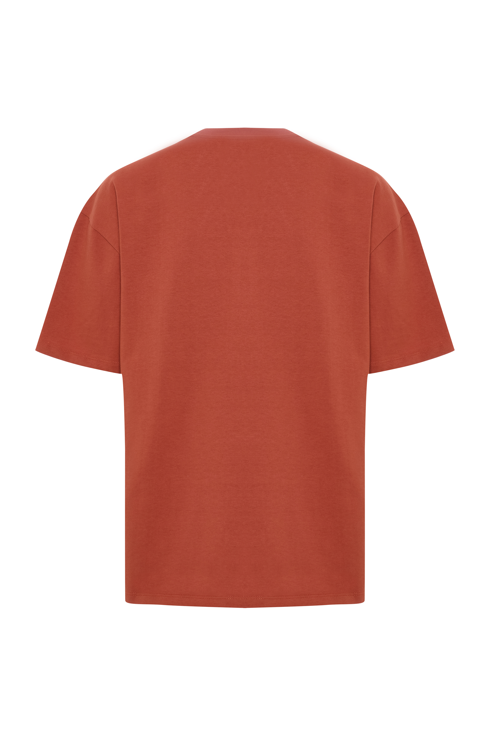 ETNİK BASKILI BİSİKLET YAKA T-SHIRT