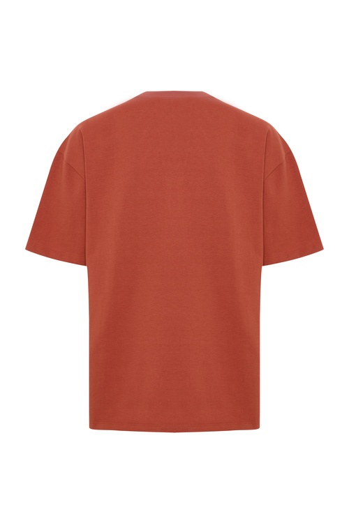  ETNİK BASKILI BİSİKLET YAKA T-SHIRT