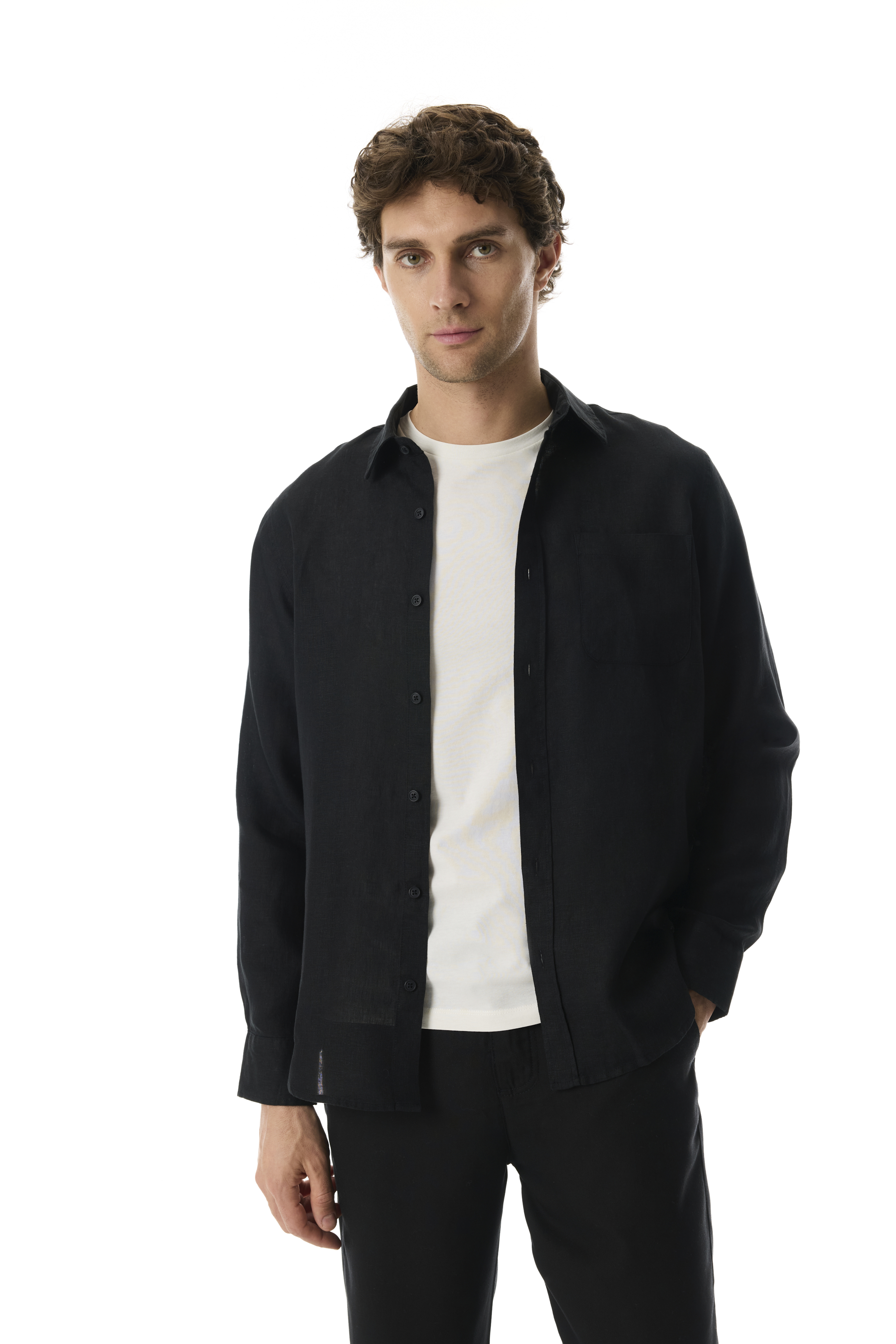 REGULAR FIT TEK CEPLİ UZUN KOLLU GÖMLEK