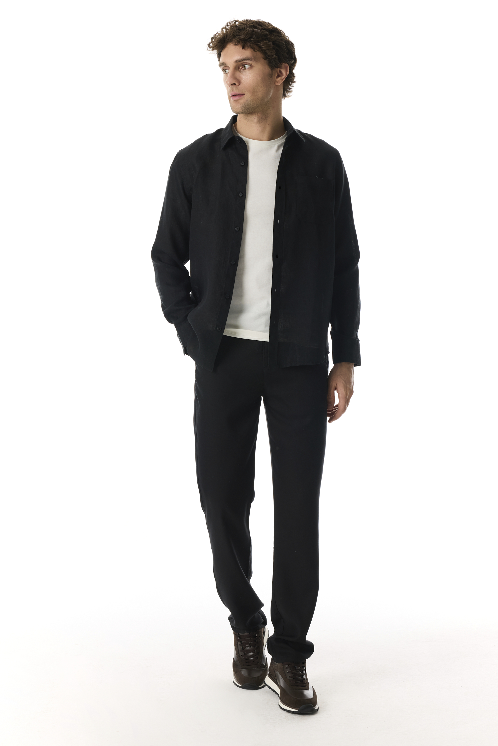 REGULAR FIT TEK CEPLİ UZUN KOLLU GÖMLEK