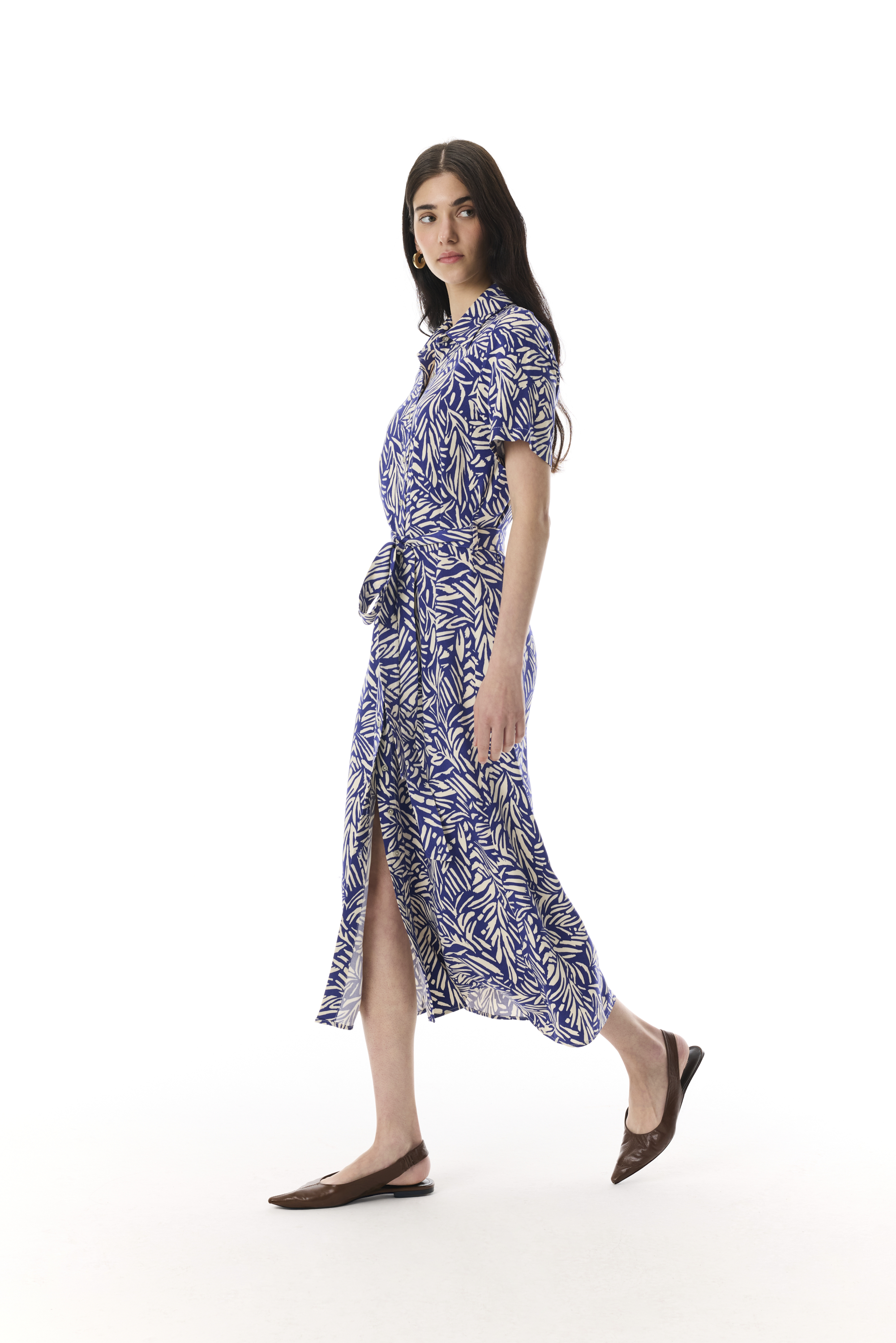 UZUN GÖMLEK YAKA KLOŞ ELBİSE