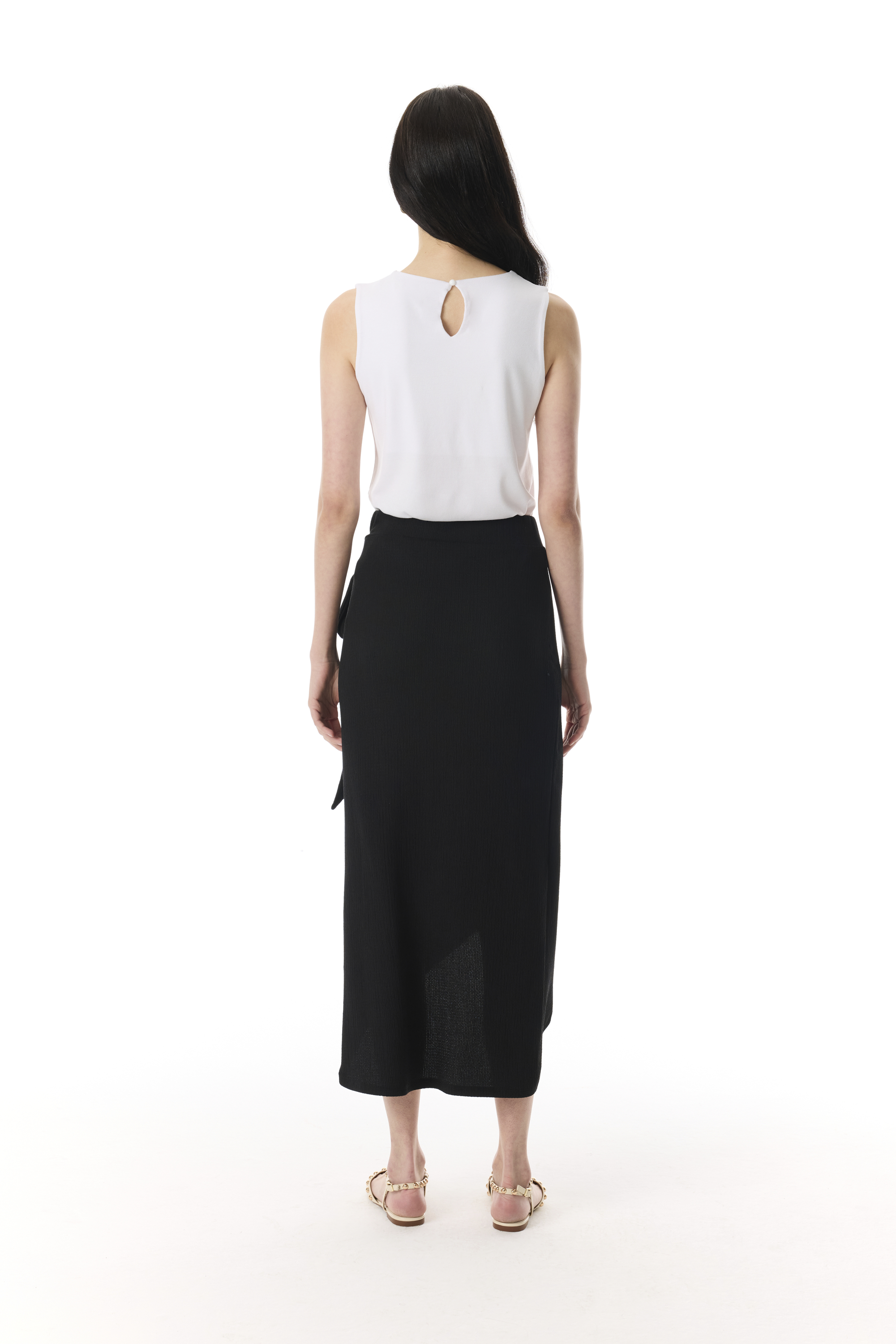 KRUVAZE BAĞLAMALI FİTİLLİ MİDİ ETEK