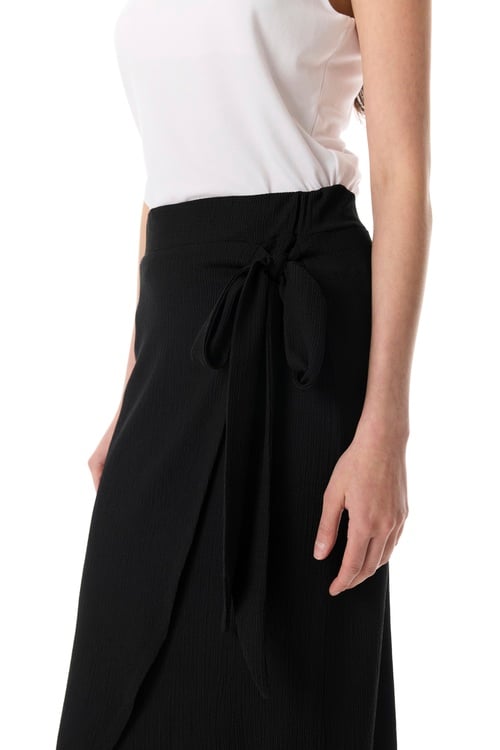  KRUVAZE BAĞLAMALI FİTİLLİ MİDİ ETEK