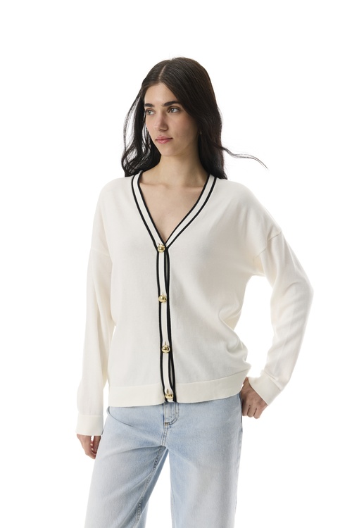  ŞERİT DETAYLI V YAKA HIRKA