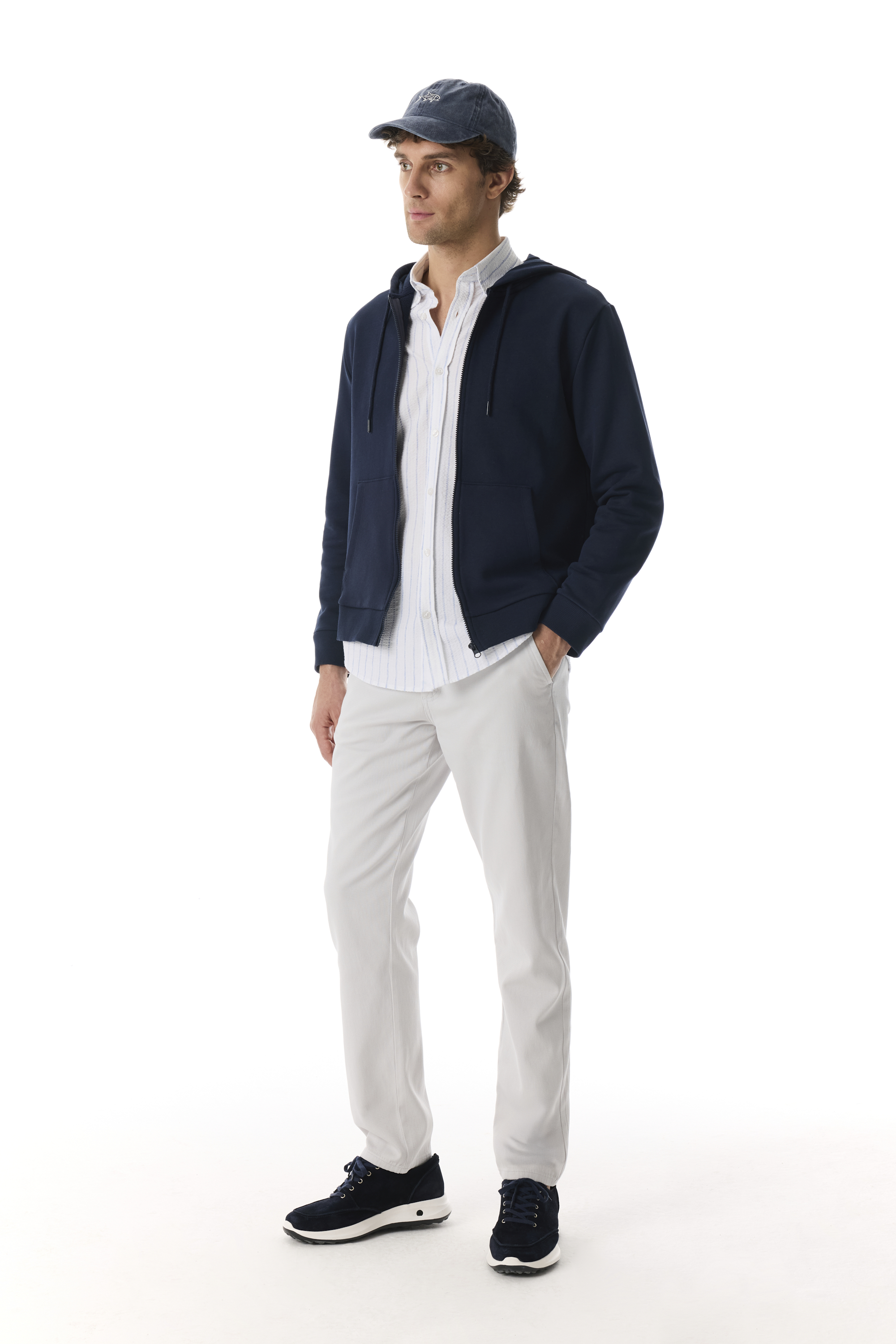 KAPÜŞONLU FERMUARLI SWEATSHIRT