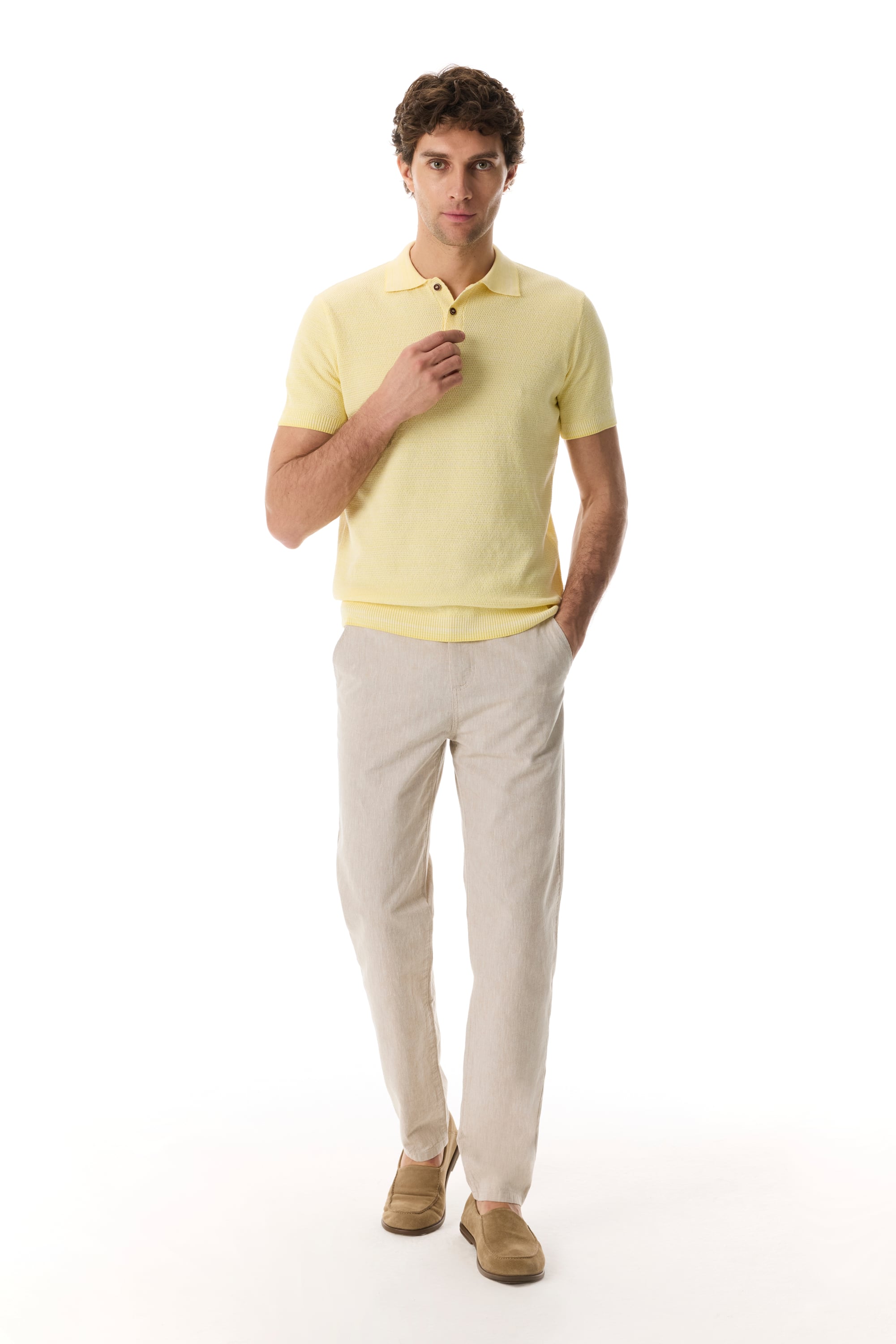 SLIM FIT KETEN KARIŞIMLI CHINO PANTOLON