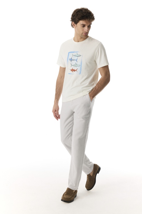  BASKILI BİSİKLET YAKA KISA KOLLU T-SHIRT