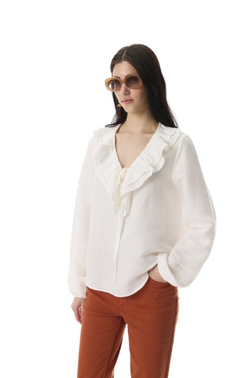  OVERSIZE V YAKA FIRFIRLI BLUZ