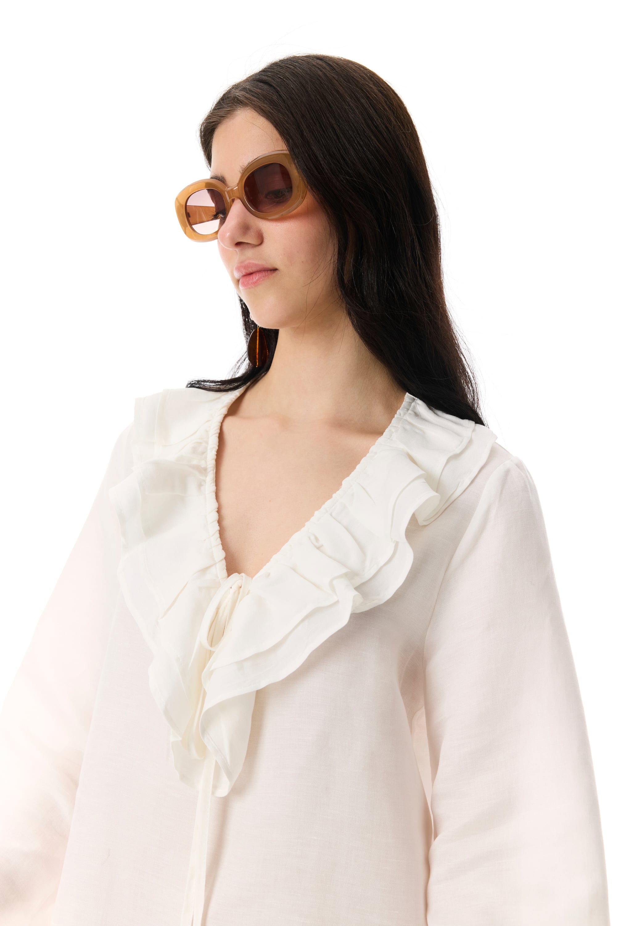 OVERSIZE V YAKA FIRFIRLI BLUZ