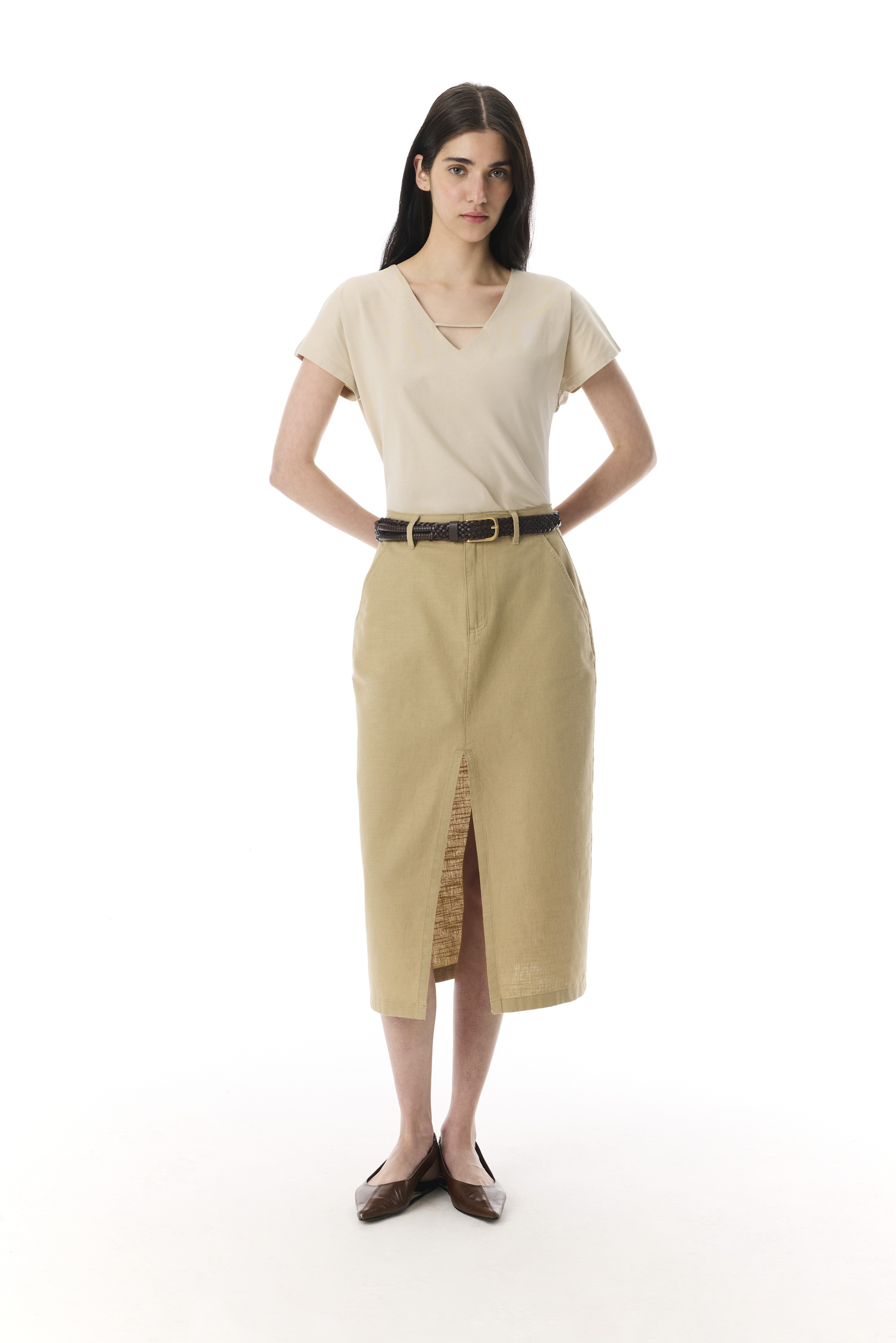 YIRTMAÇLI MİDİ ETEK