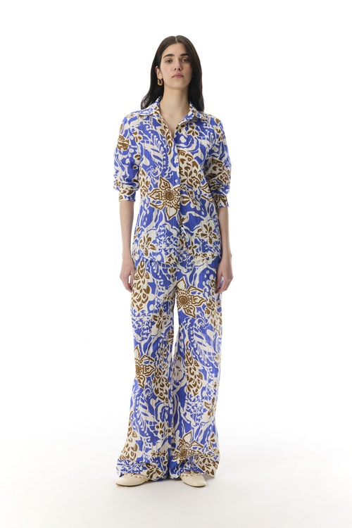  BASKILI UZUN KOLLU GÖMLEK