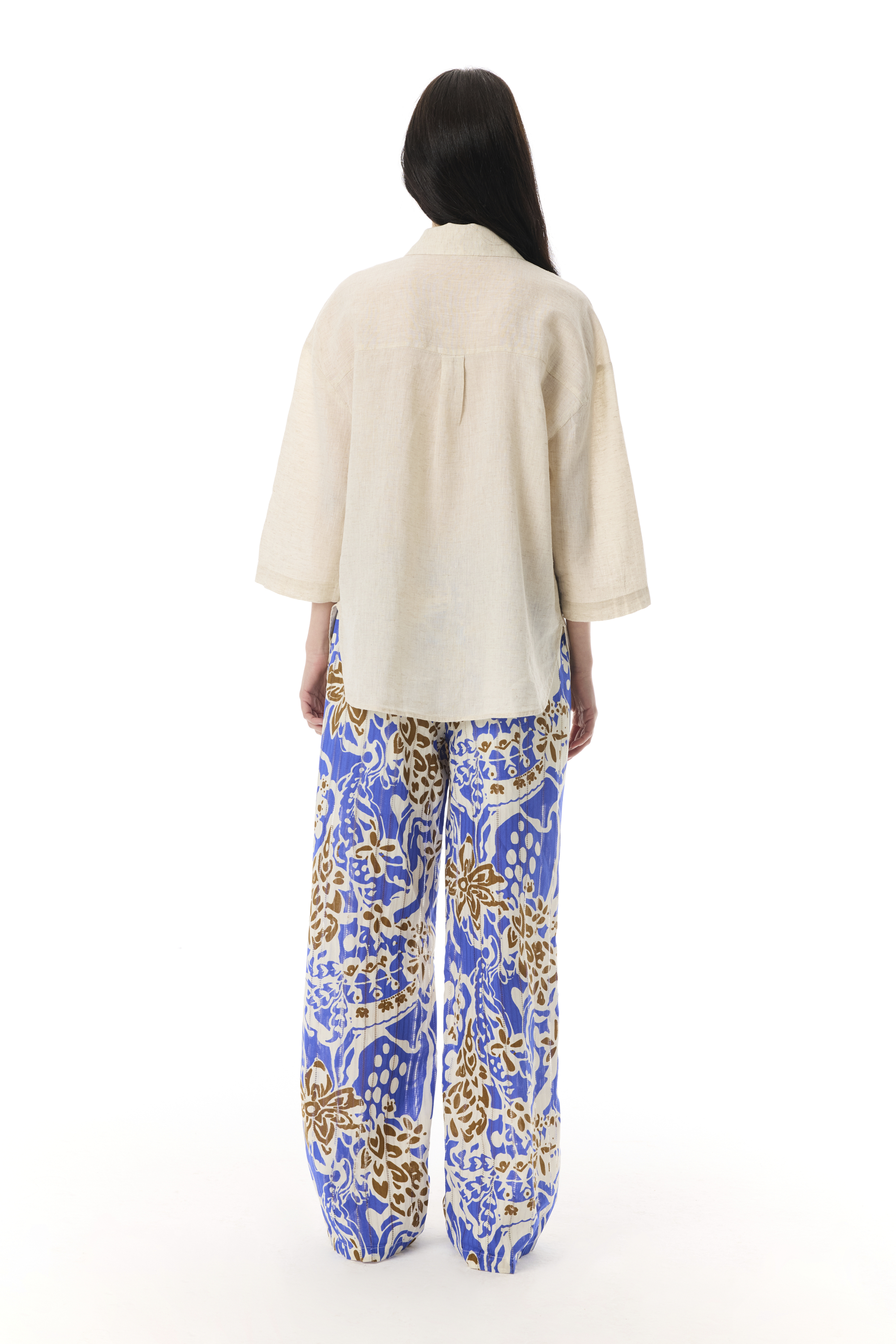 UZUN KOLLU KETEN GÖMLEK