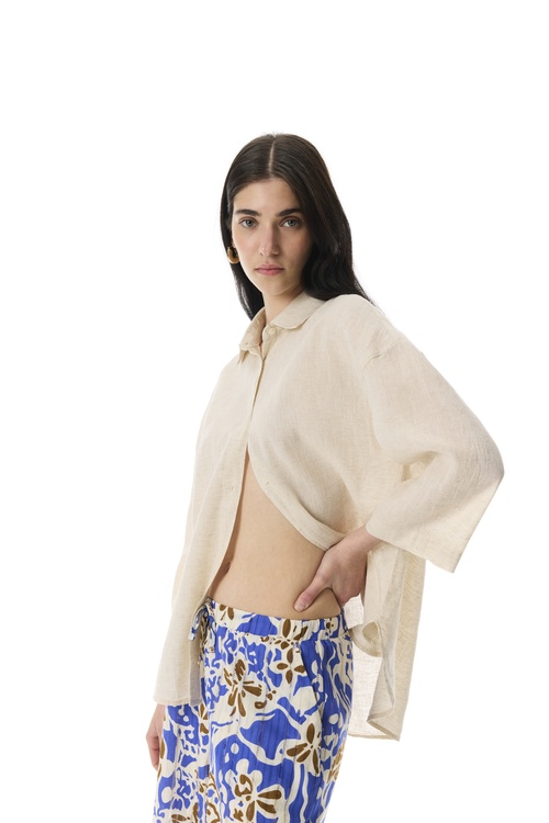  UZUN KOLLU KETEN GÖMLEK