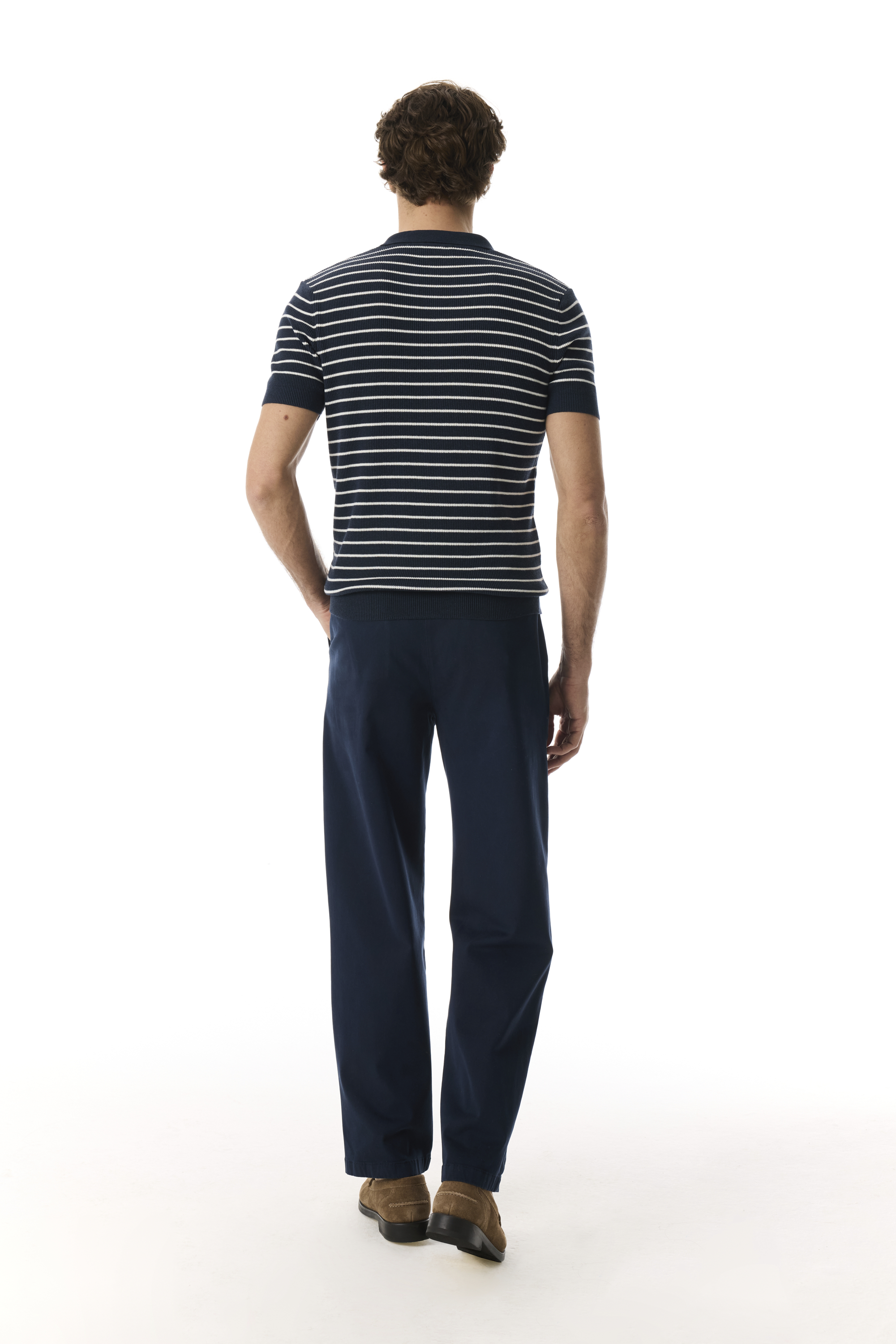 ÇİZGİLİ POLO YAKA KISA KOLLU TRİKO KAZAK