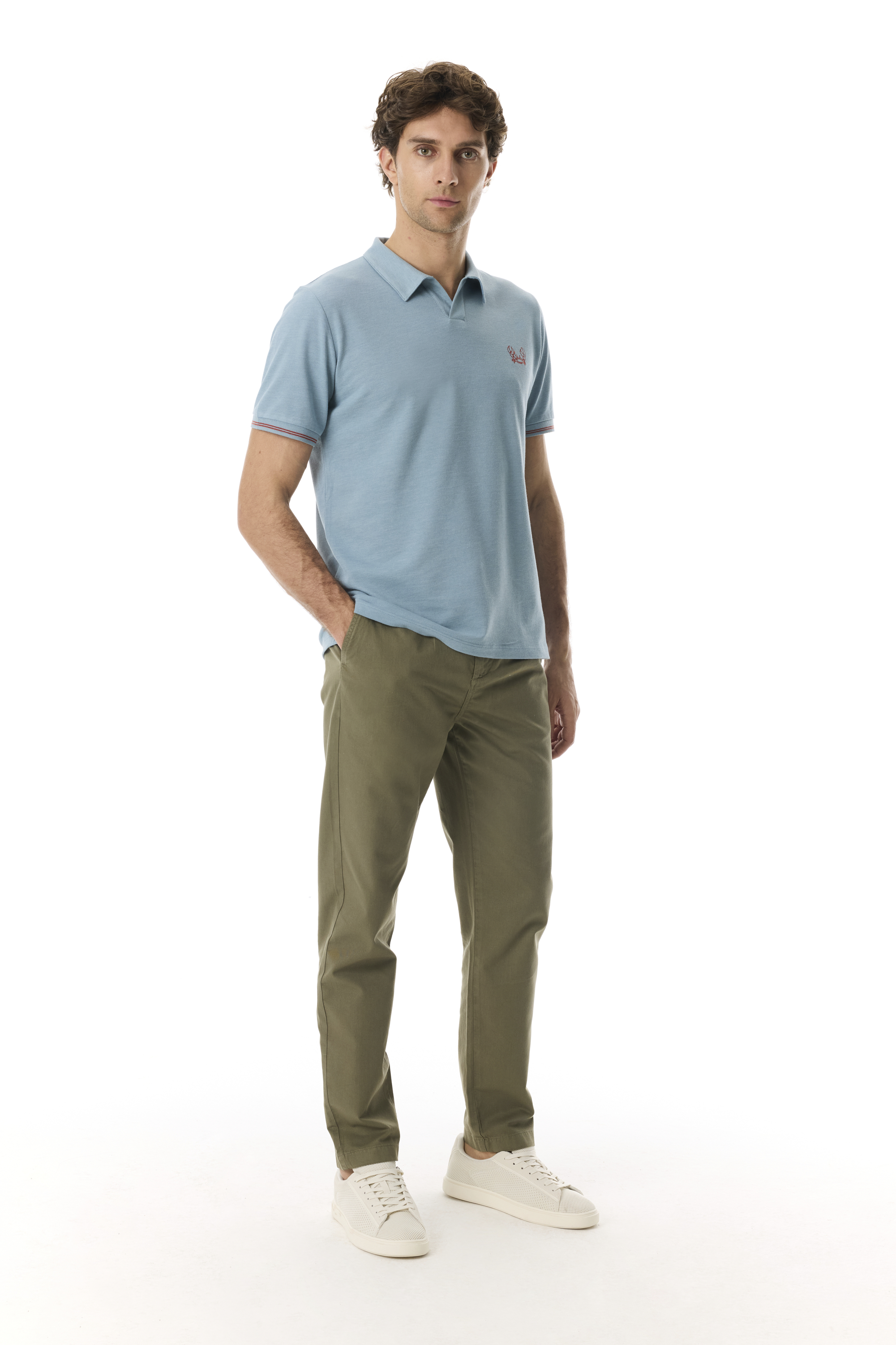 NAKIŞLI POLO YAKA T-SHIRT