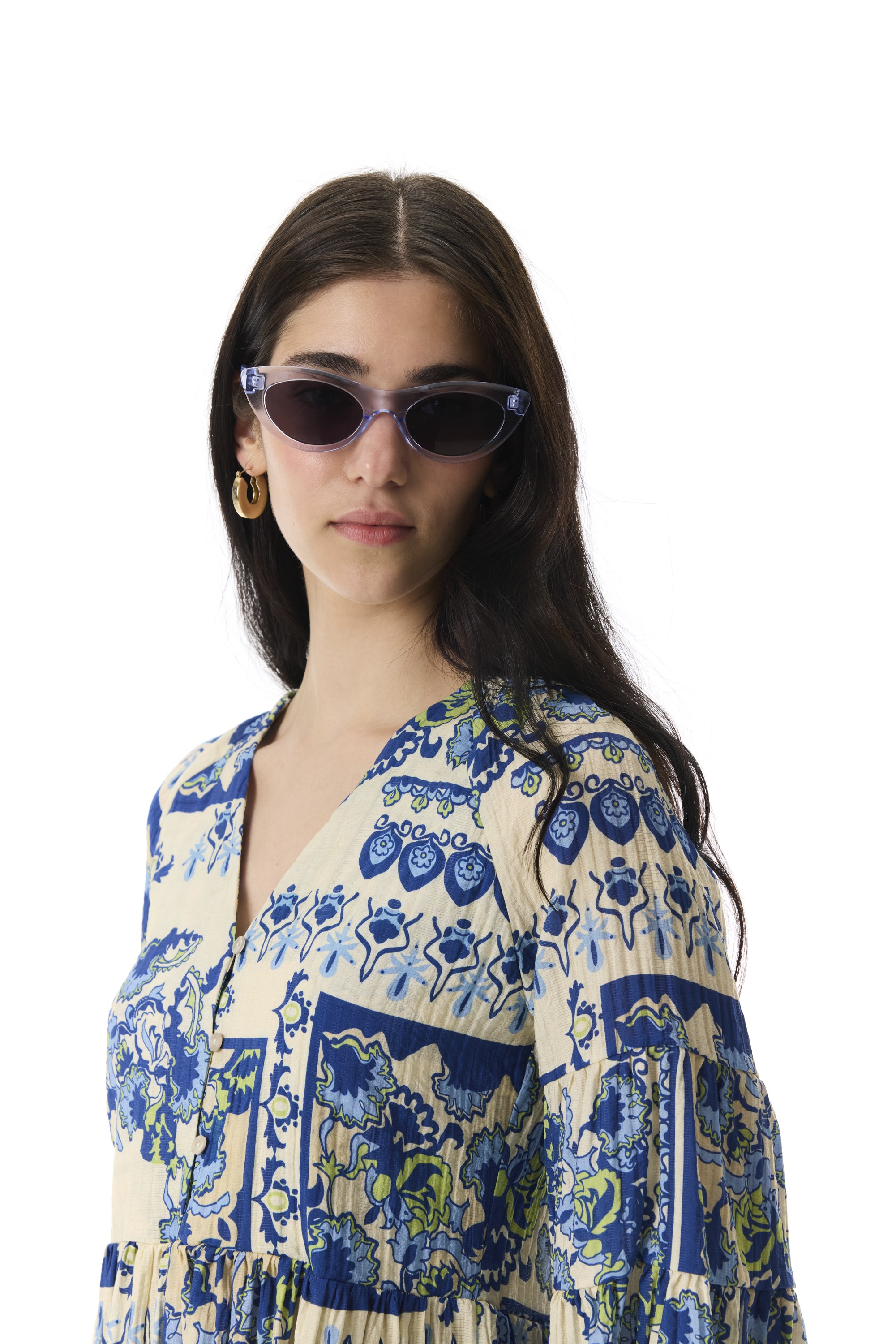 ETNİK BASKILI KLOŞ MİNİ ELBİSE