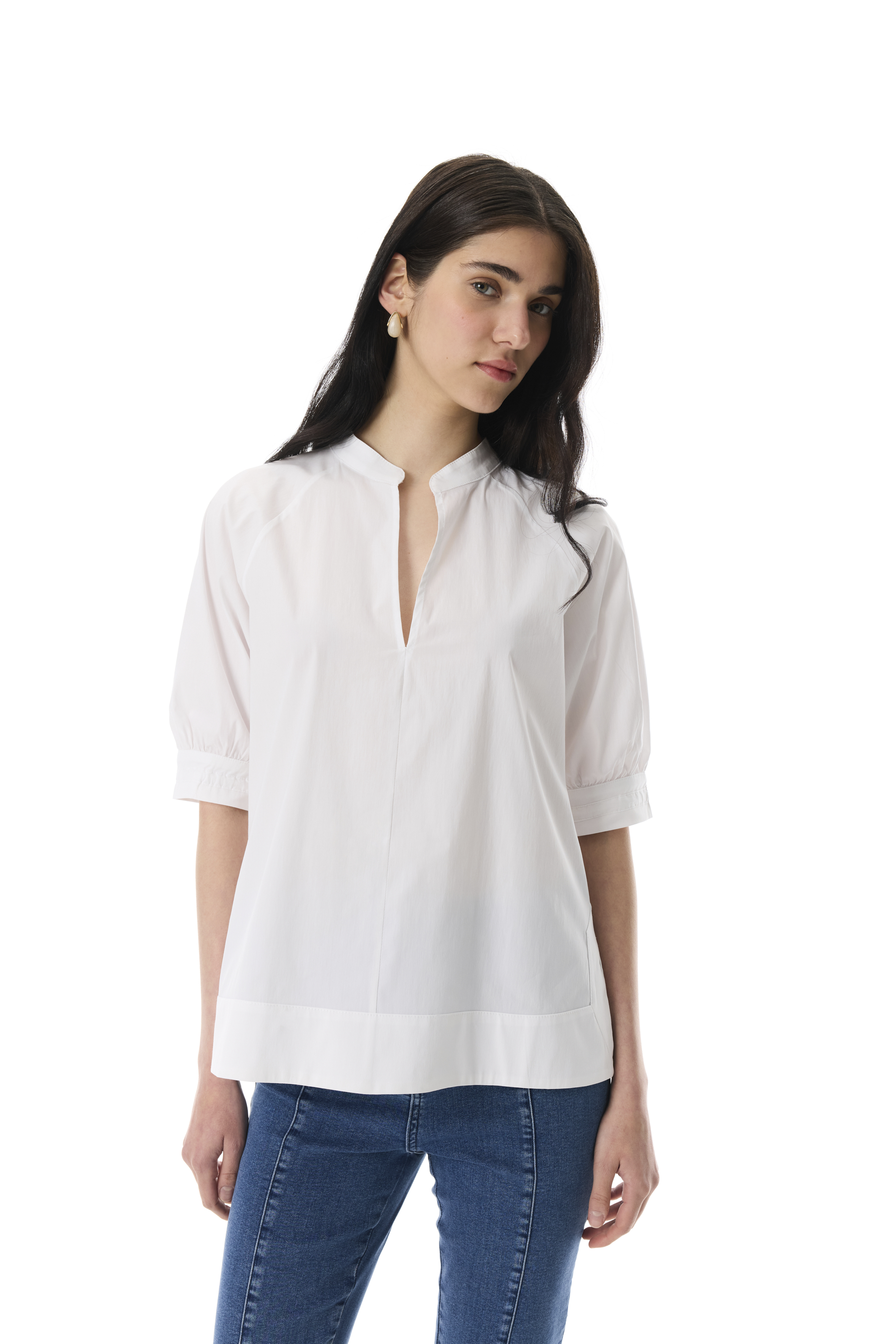 BAĞLAMALI 3/4 KOL V YAKA BLUZ