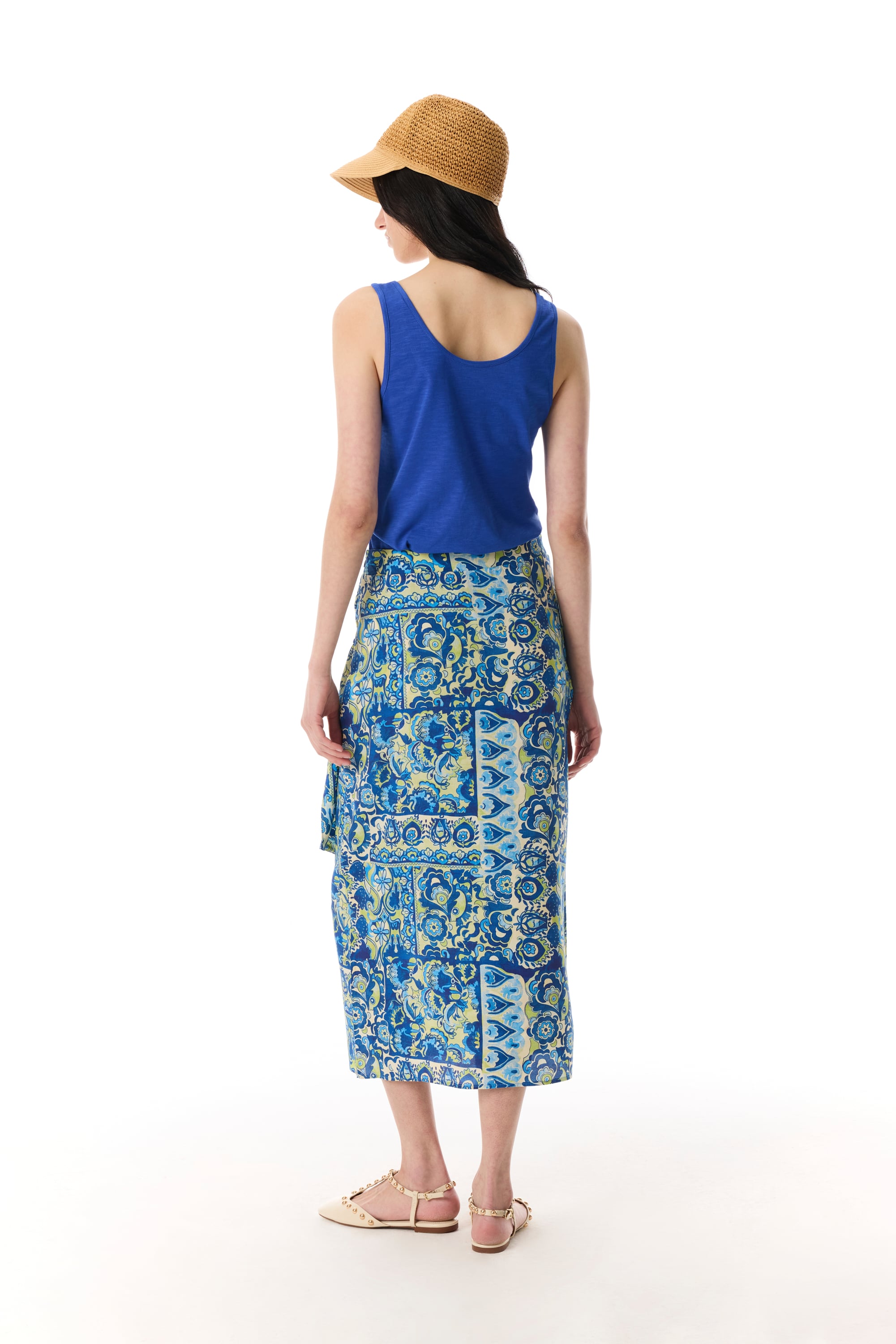 BASKILI BAĞLAMA DETAYLI MİDİ ETEK