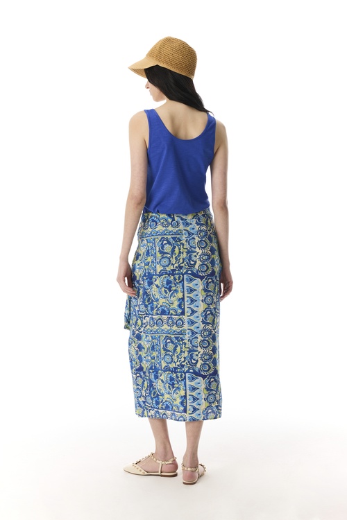  BASKILI BAĞLAMA DETAYLI MİDİ ETEK