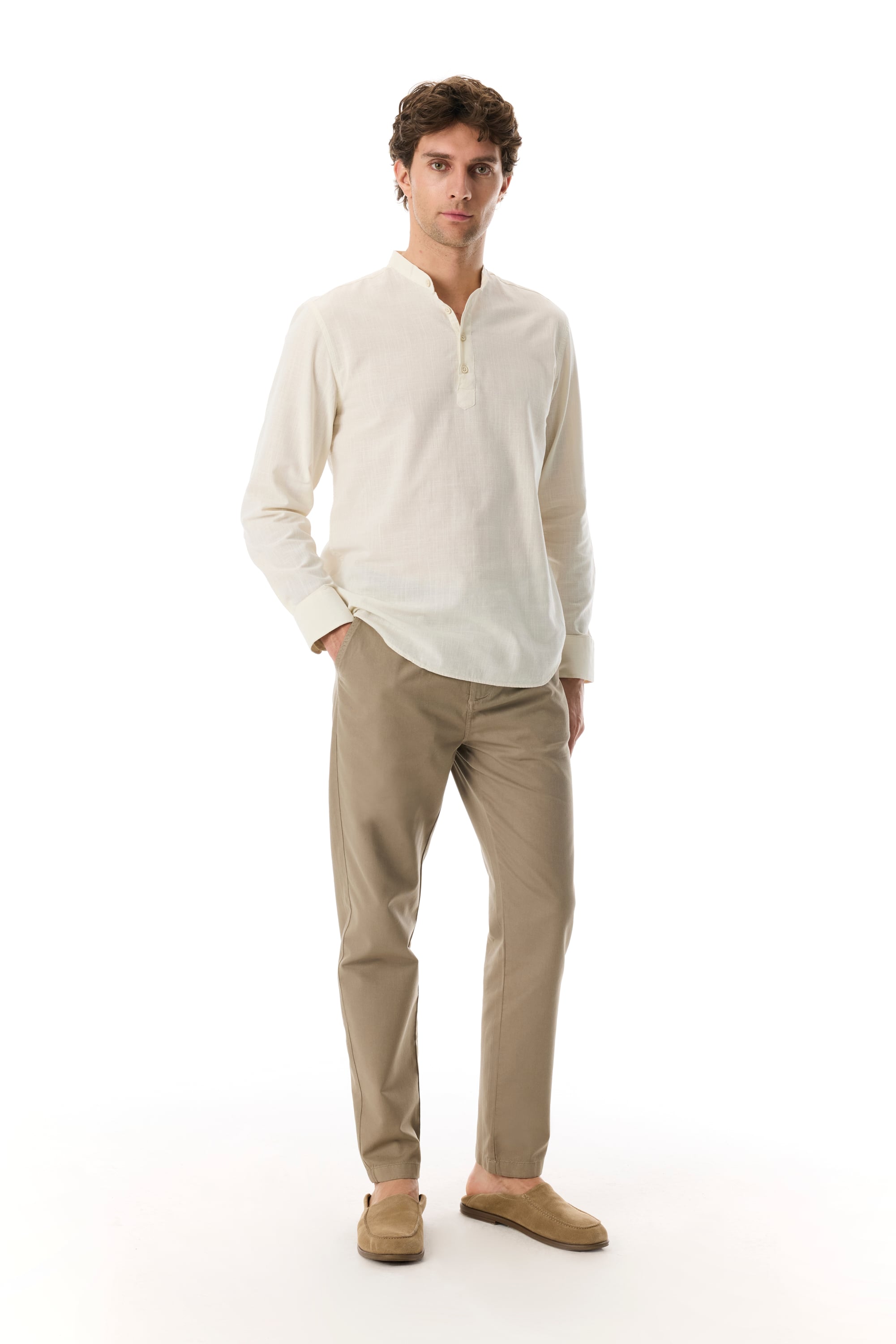 HAKİM YAKA CASUAL UZUN KOLLU GÖMLEK