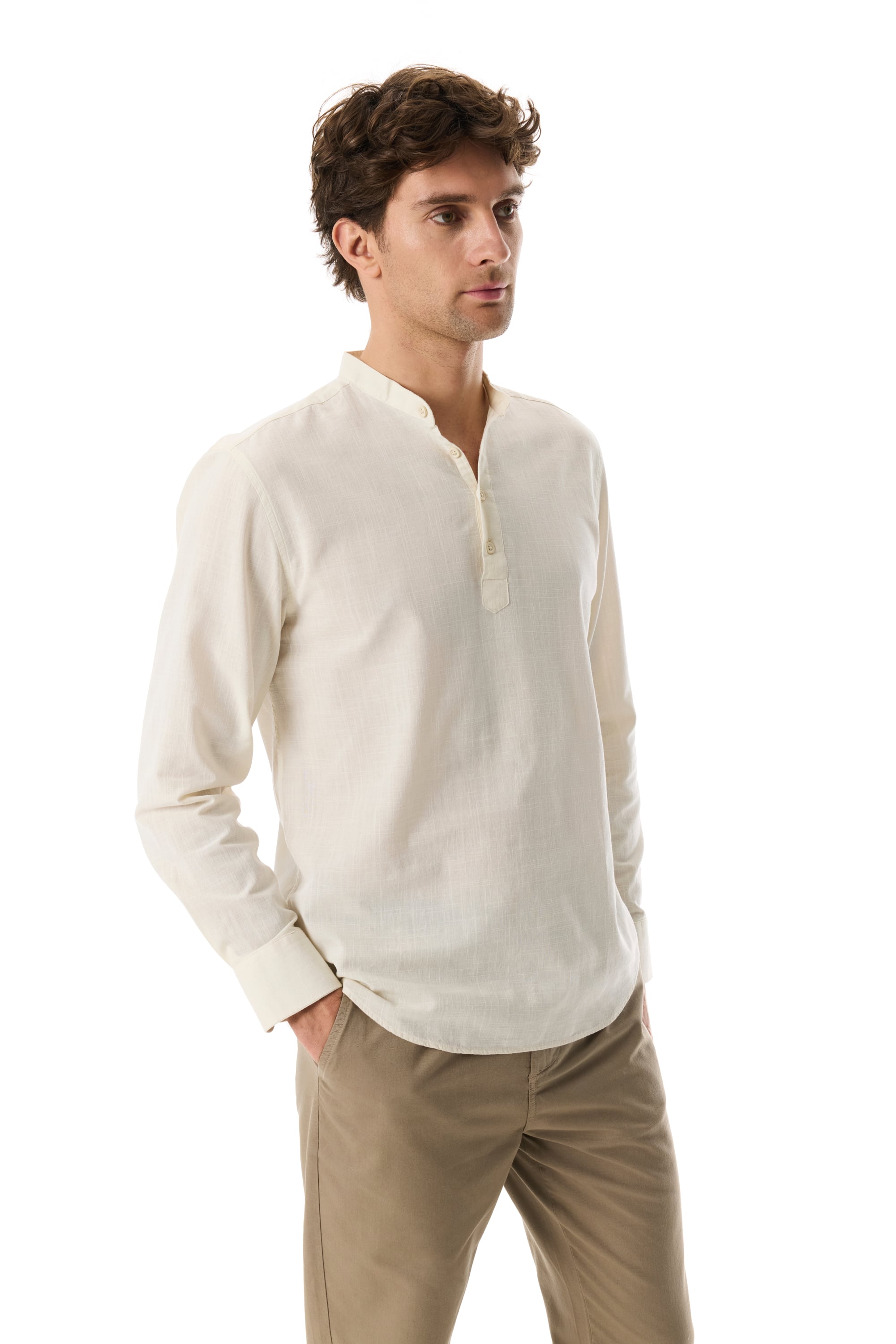 HAKİM YAKA CASUAL UZUN KOLLU GÖMLEK