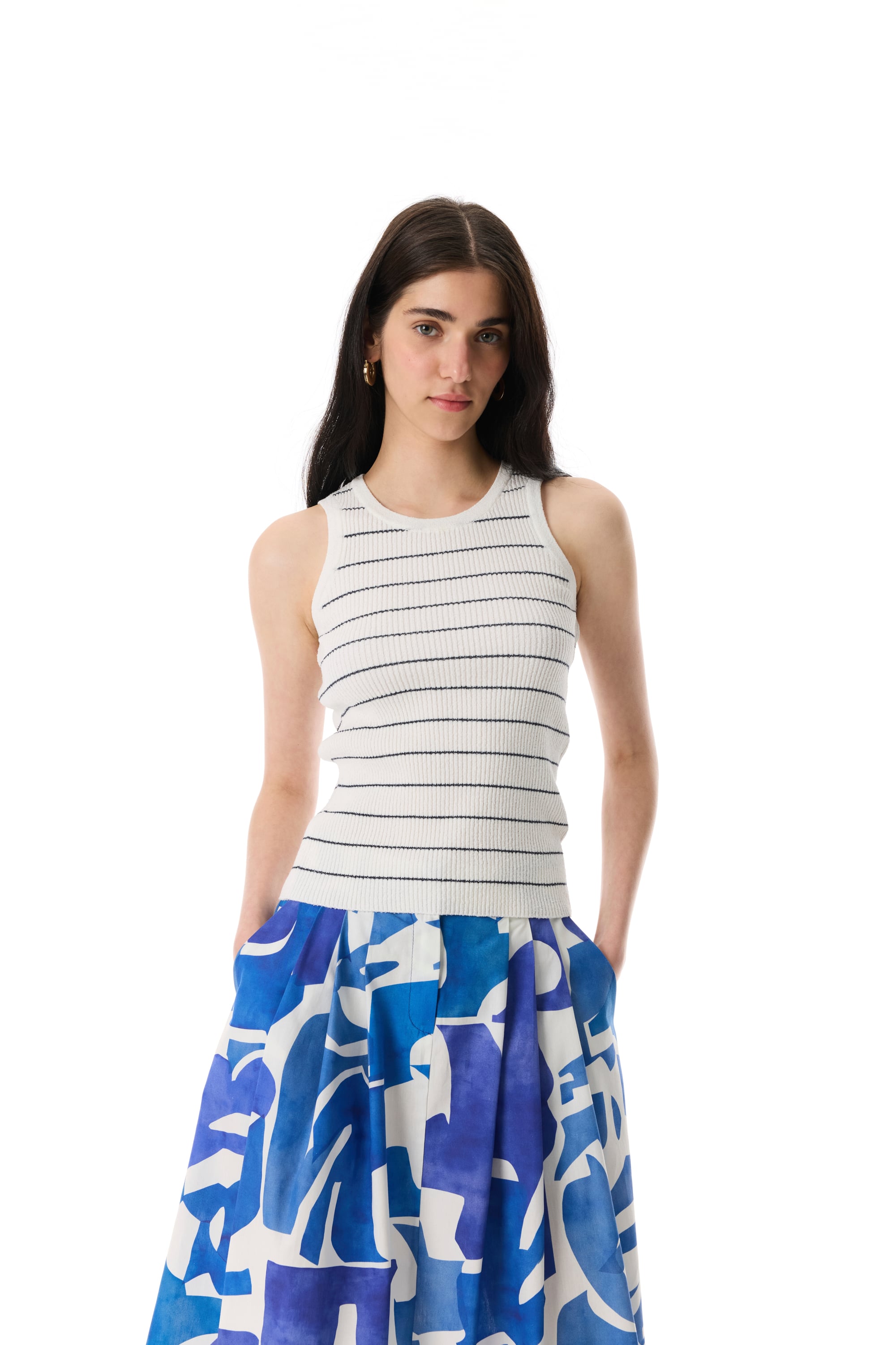 FİTİLLİ FITTED KOLSUZ TRİKO KAZAK