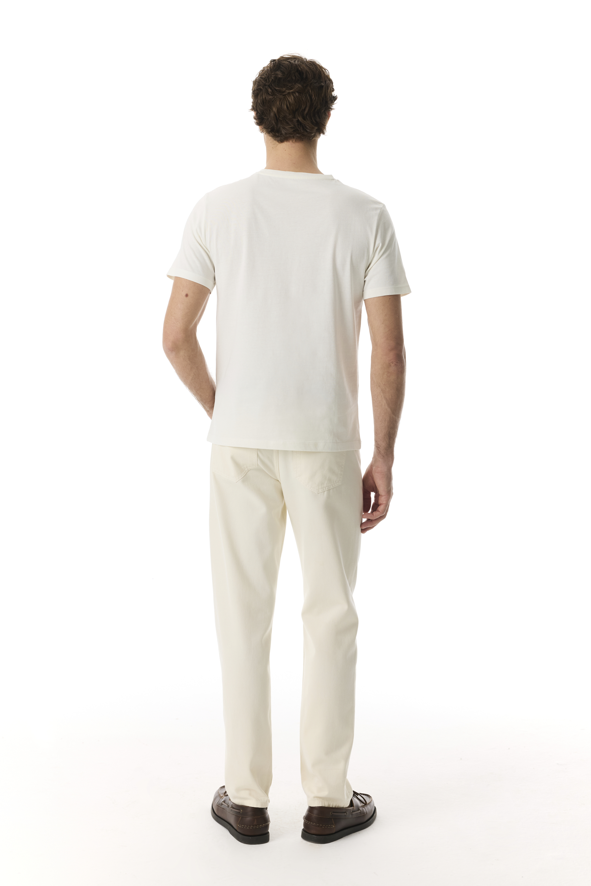 BASKILI BİSİKLET YAKA KISA KOLLU T-SHIRT