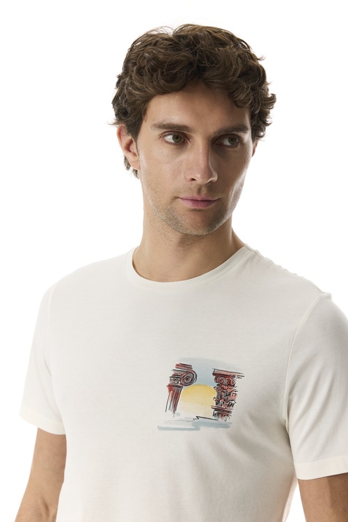  BASKILI BİSİKLET YAKA T-SHIRT