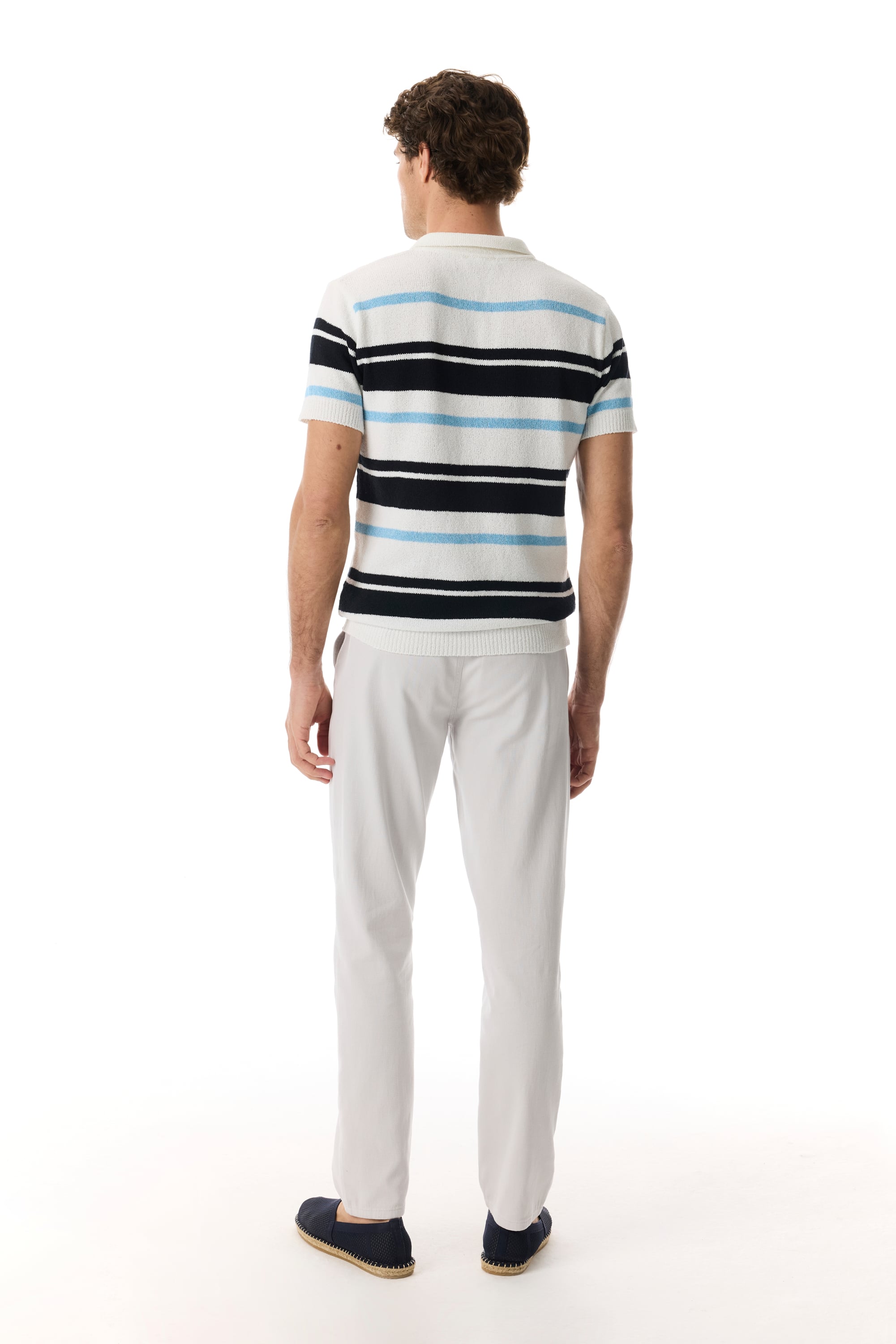 ÇİZGİLİ LOOSE FIT POLO YAKA KISA KOLLU TRİKO KAZAK