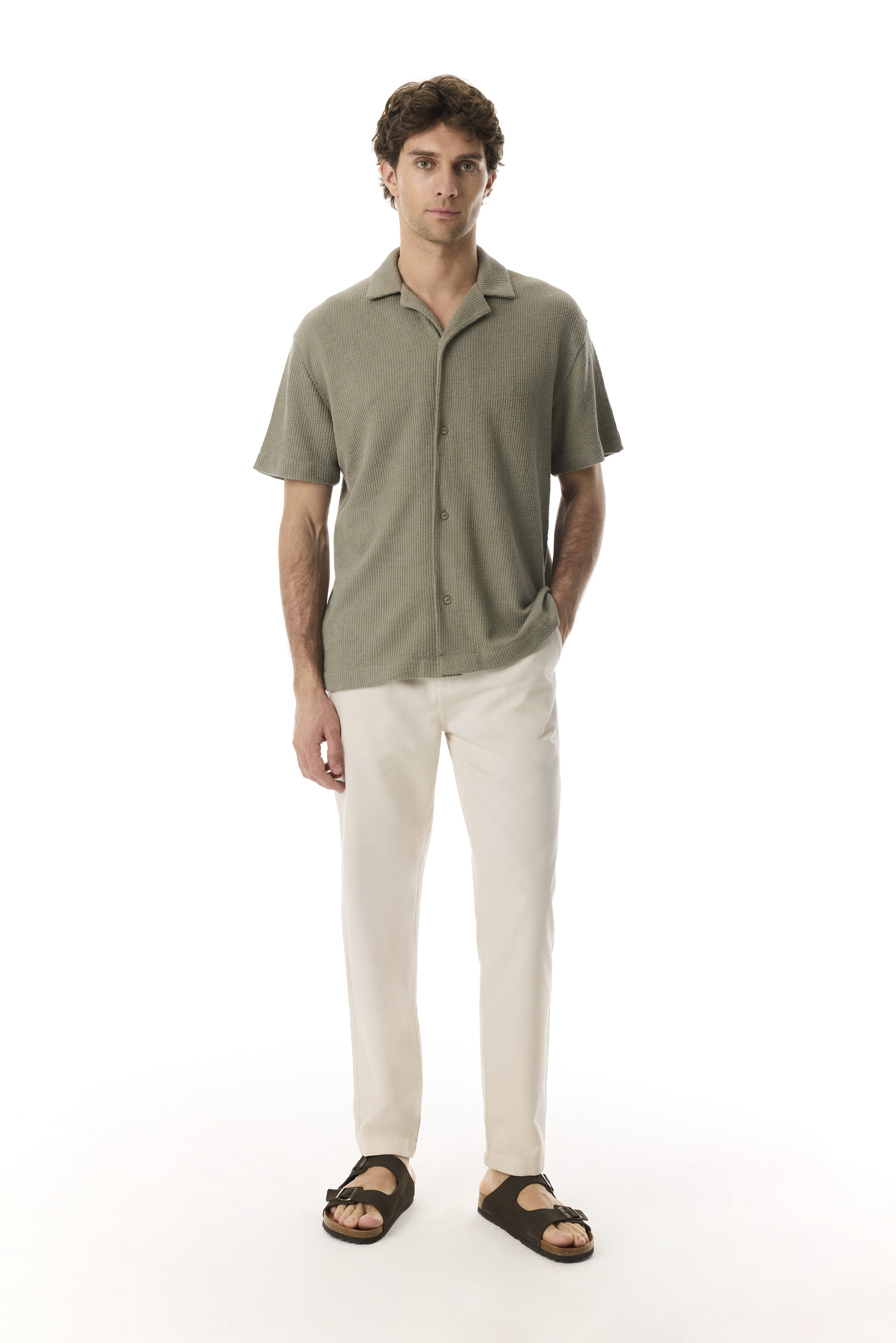 LOOSE FIT KISA KOLLU ÖRME GÖMLEK