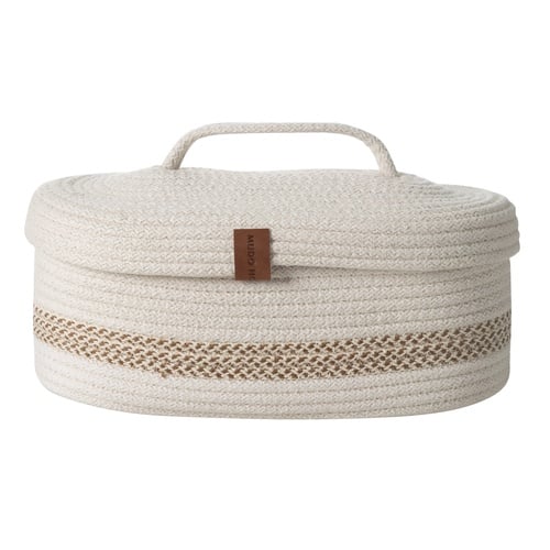 VENUS OVAL DÜZENLEYİCİ SEPET BEJ EKRU 30X13X11