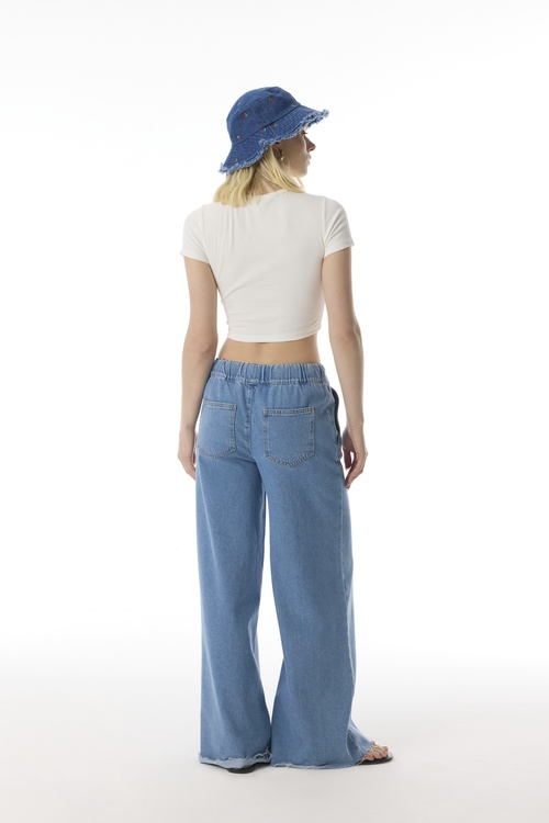  BİSİKLET YAKA CROP T-SHIRT