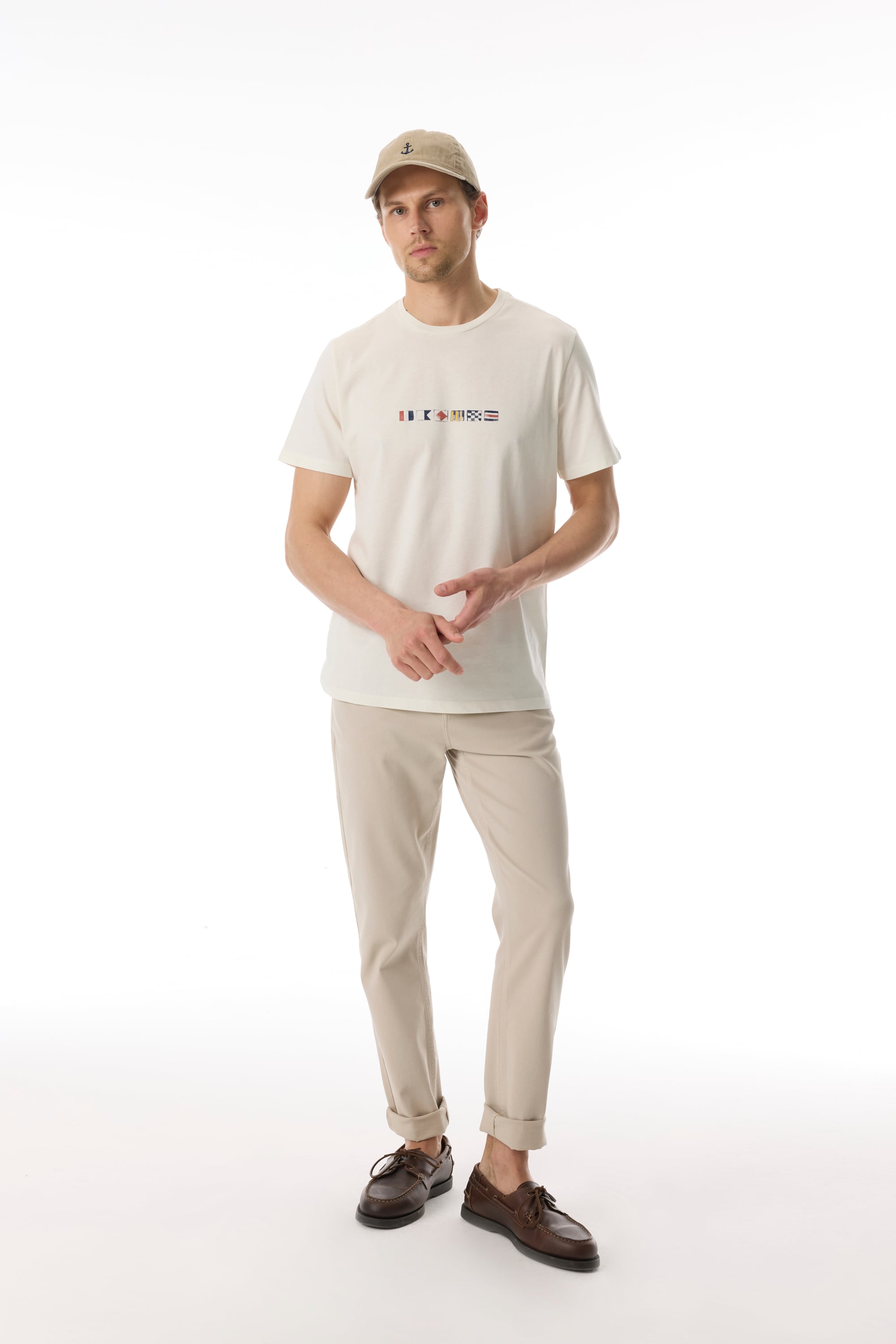 BASKILI BİSİKLET YAKA KISA KOLLU T-SHIRT