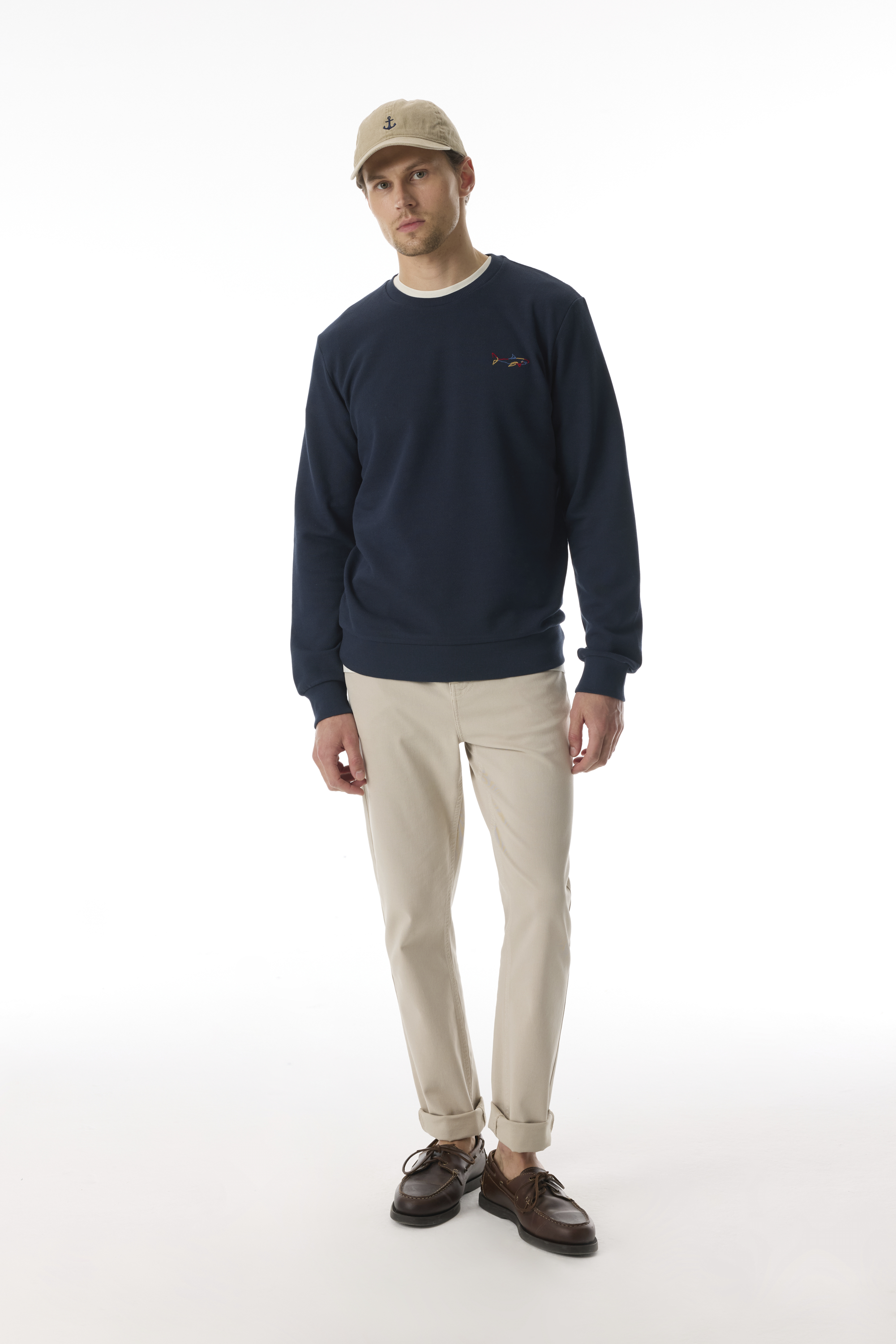 BİSİKLET YAKA NAKIŞLI SWEATSHIRT