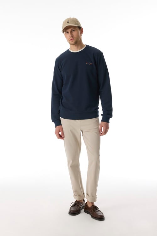  BİSİKLET YAKA NAKIŞLI SWEATSHIRT