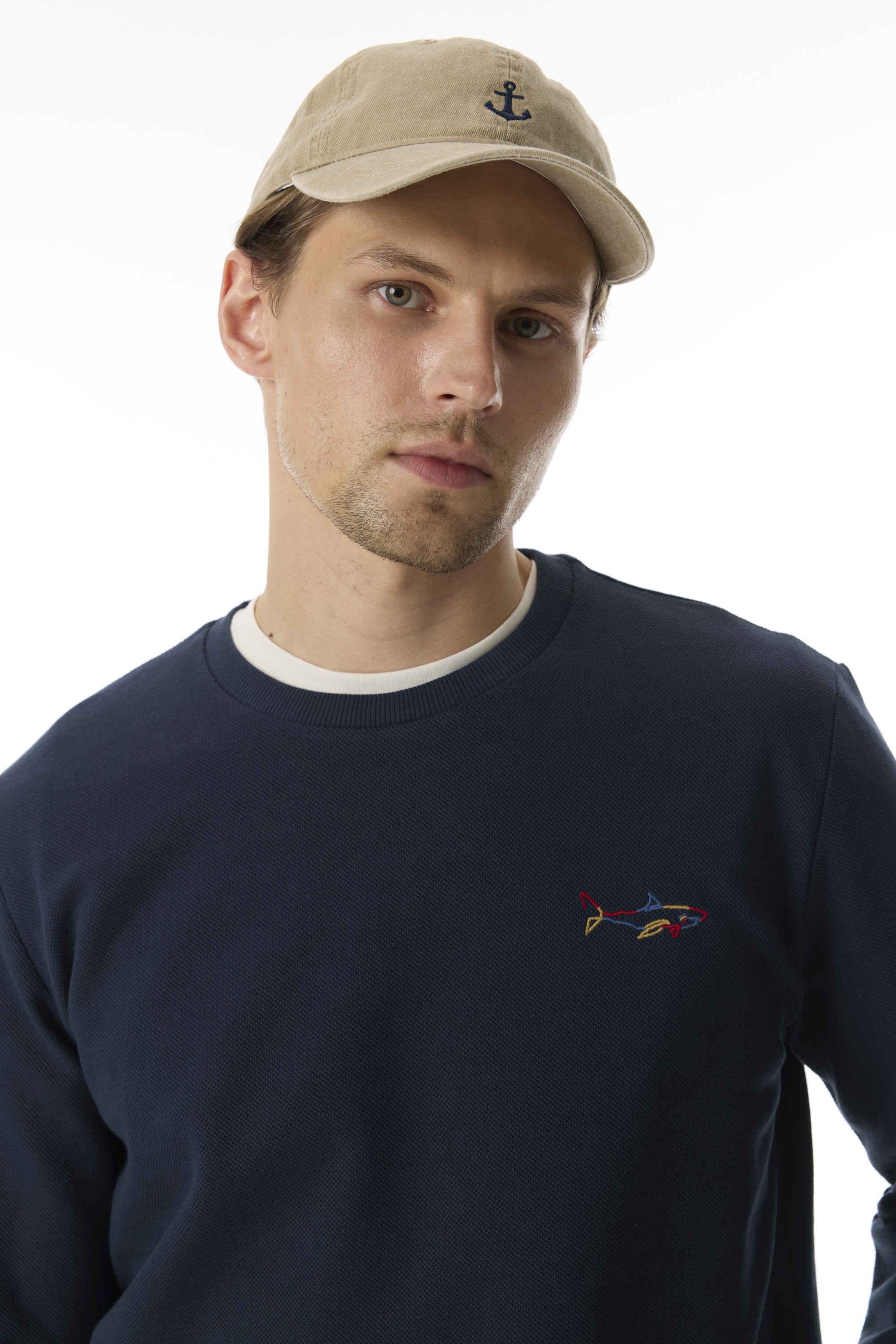 BİSİKLET YAKA NAKIŞLI SWEATSHIRT