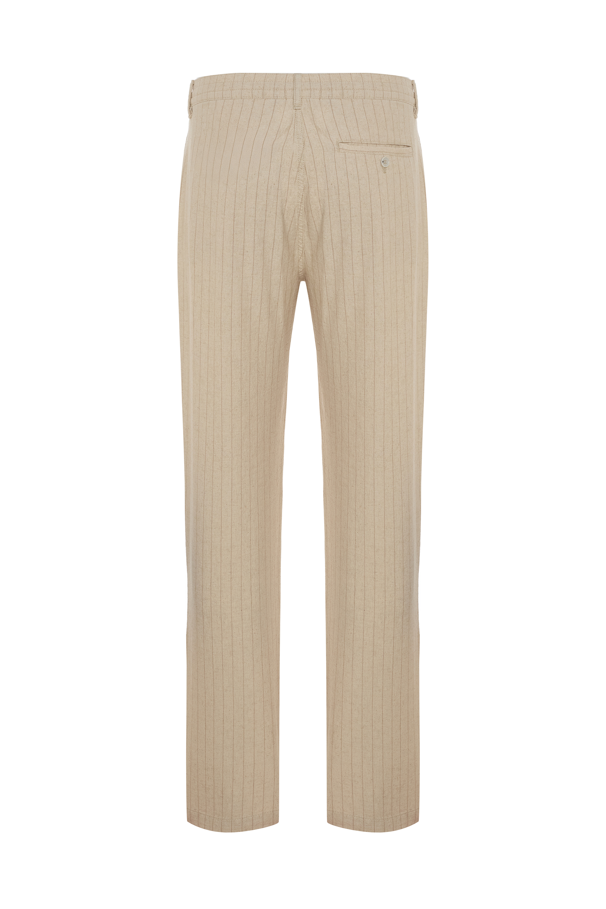 ÇİZGİLİ STRAIGHT FIT BAĞLAMALI PANTOLON